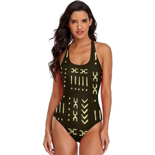 African Swimsuit Vintage Bath Swimwear Female Bulk 1-Piece Bathing Suit