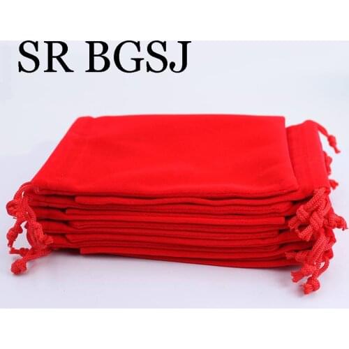Free Shipping 10Pcs 9x12cm Wedding Jewelry Packing Red Velvet Small Gift Bags