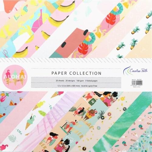 Creative Path 12 Inch Scrapbooking Paper 20 Sheets DIY Craft Background Decorative Pattern Designer Pack DIY 305x305mm Acid Free