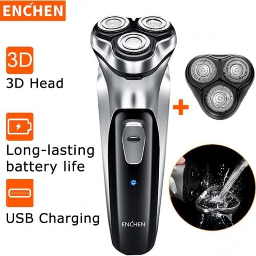 Enchen BlackStone Electric 3D Shaver Mens Razor Face Trimmer for Men 3 Blades Washable USB Rechargeable Beard Cutting Machine