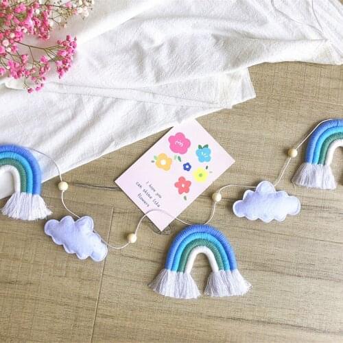 INS Decor Wind Cloud Rainbow Hanging Garland Pendant For Children Nursery Room Bedrooms Kindergartens Shops Decorations