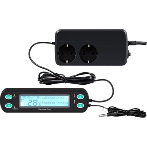Intelligent Digital Display Reptile Pet Nest Thermostat High Precision Probe Temperature and Humidity Controller Timer