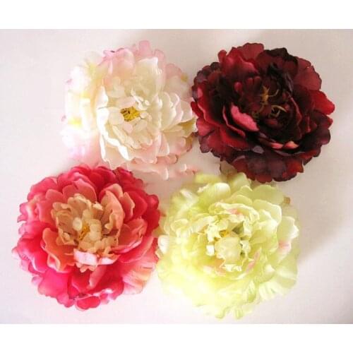 Artificial flowers head High-end simulation artificial flower peony flowers silk dress hat headgear diy decorative flower 11CM