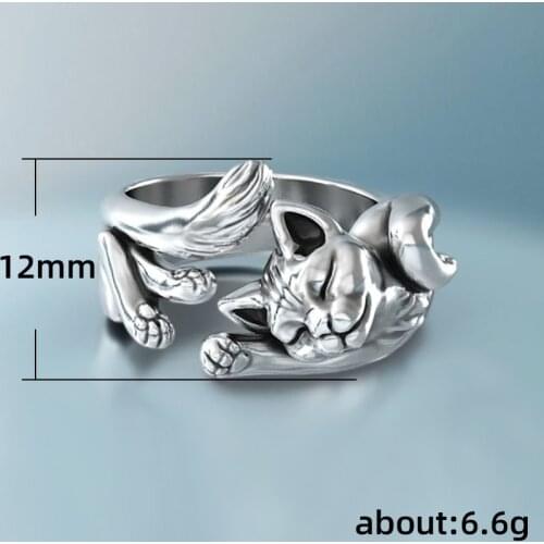 Creative Personality Cat Ring Fashion Glamour Gift Woman Exquisite All-Match Jewelry Wholesale
