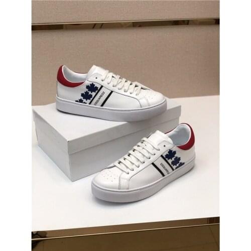 Mens Dsquared2 Maple leaf leather casual shoes Breathable Sneakers Male Walking letter Sneakers fashion D2 Skateboard shoes