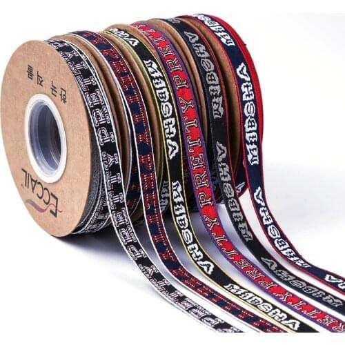 10yards 10mm Letters Printed Ribbon Chrismas Wedding Decor Cake Candy Box Bouquet Packaging Wrap Materials DIY Accessories