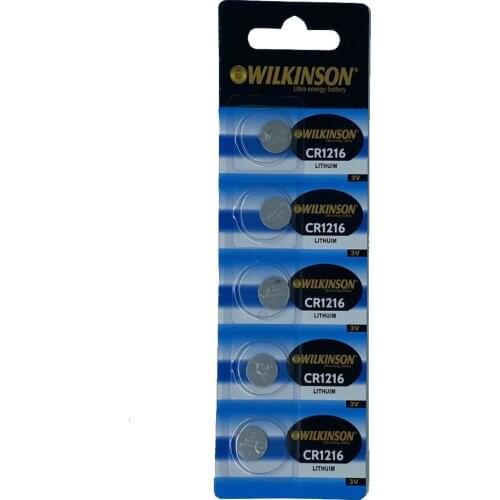 WILKINSON 1216 3V Lithium Button Battery 5'li Package