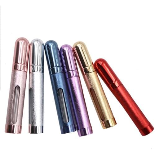 1pc 12ml Mini Small Portable Color Glass with Aluminum Bottle Sprayer Empty Cosmetics Travel Makeup Container 6 Colors Available