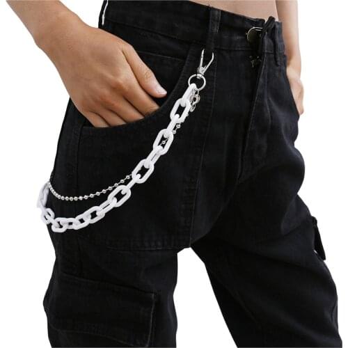 Fashion Street Style Punk Trousers Acrylic Chain Keychain Pants Chain Multi Layer Belt Waist Chains Hip Hop Hook Jewelry #P5