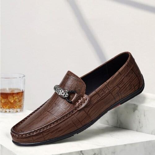 Mens Business Casual Shoes Luxury Loafers Men Driving Loafer Shoes Breathable Light Male Sneaker Rubber Sole Handmade Flat Shoe