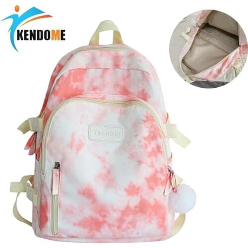 2021 New Tie Dyed Schoolbag High School Backpack for Girls College Backpack Men Laptop Bags