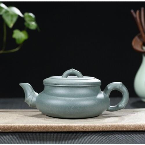 A New Customized Tea-making Product of Green Mud Wide-mouth Bamboo Teapot Teapot and Teaware in Yixing Purple Sand Pot