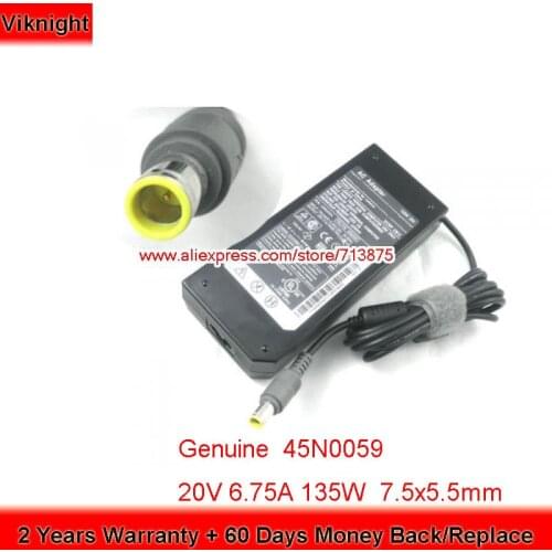 Genuine 20V 6.75A 45N0058 45N0059 AC Adapter for Lenovo W520 W500 W51 Laptop 7.4x5.0mm