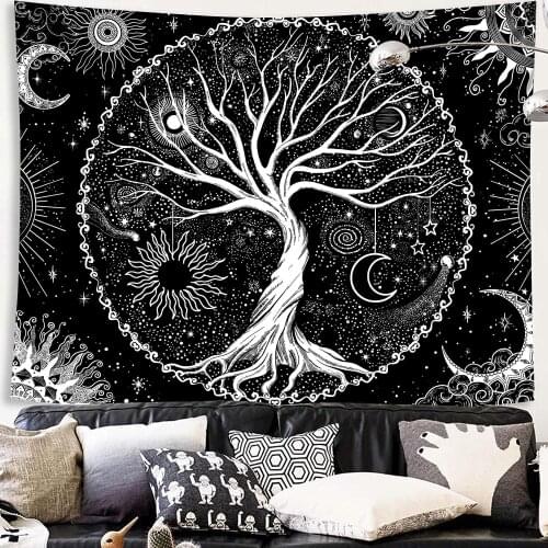 Psychedelic Tree Of Life Tapestry Wall Hanging Backdrop Dorm Boho Decor Wall Tapestry Aesthetic Wall Blanket Table Wall Carpets