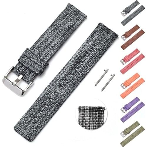 16mm 18mm 20mm 22mm 24mm Nylon Band Strap Quick Release Watchband Bracelet for Samsung S2 S3 Active 2 Huami Huawei Smart Watch