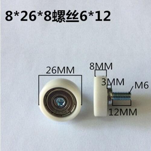 Sliding window or door 628 Bearing pulley diameter 26mm thickness 8mm with M6X12 screw 10pcs/lot