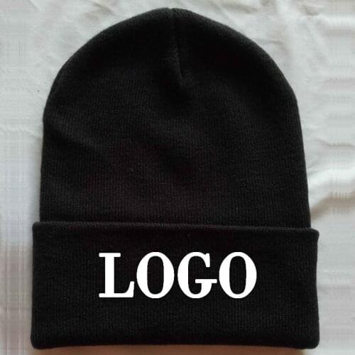 50pcs a lot Children Adult beanies Knitted Cap Elastic Women Winter Warm Hat stitch logo Skullies & Acrylic Beanies Custom LOGO