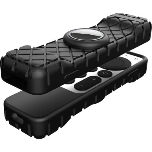 Remote Control Case Silicone Skin-Friendly Shockproof Protective Silicone Case Protective Skin Cover For Apple TV 4K For AirTag