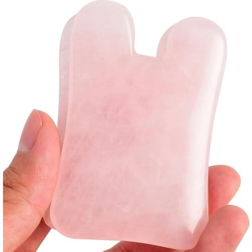 Natural Rose Quartz Scraping board Facial Jade Gua Sha Massage Tool Body Scraper Crystal Scratching Guash Health Care Massager