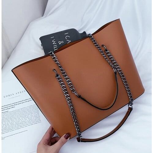 High Quality Casual Lady Chain Shoulder Bag Purses and Handbags Luxury Designer Large Capacity Waterproof Soft Leather Tote Bag