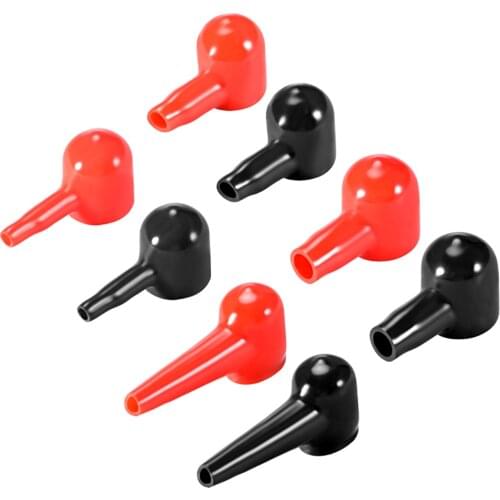 Uxcell Uxcell 1/2/5 Pairs Battery Terminal Insulating Rubber Protector Covers for 12mm Terminal 3mm Cable Red Black