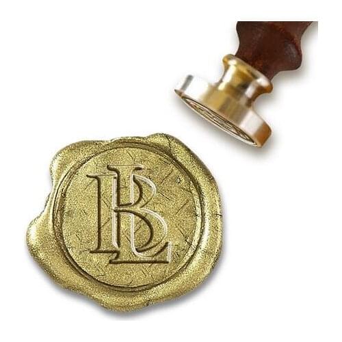 Custom Wax Seal with Intertwined Initials Monogram -1" round die-Optimus Princeps