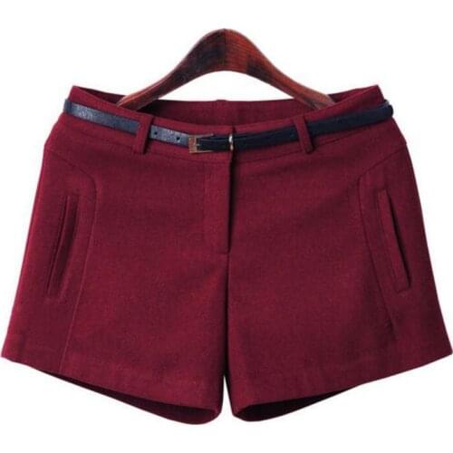 2021 Women Autumn Winter Shorts Female High Waist Solid Casual Woolen Shorts Womens Plus Size Straight Shorts Size S - 5XL S428