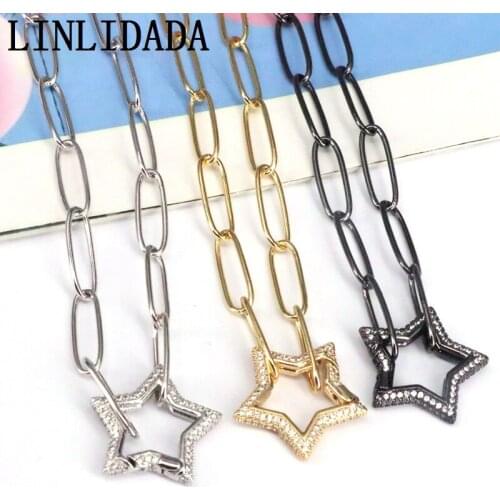 5Pcs Fashion cz star with necklace,star shape charm jewelry necklace,micro pave necklace