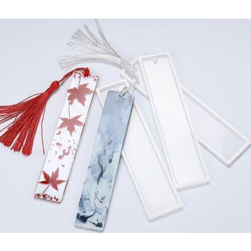 1/2PCS Craft DIY Transparent UV Resin Liquid Silicone Mold Rectangle Bookmarks Resin Molds For DIY Pendant Charms Making Jewelry