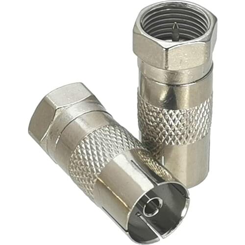 1Pcs F TV Male Plug to IEC PAL DVB-T Female Jack RF Adapter Connector Coaxial High Quanlity