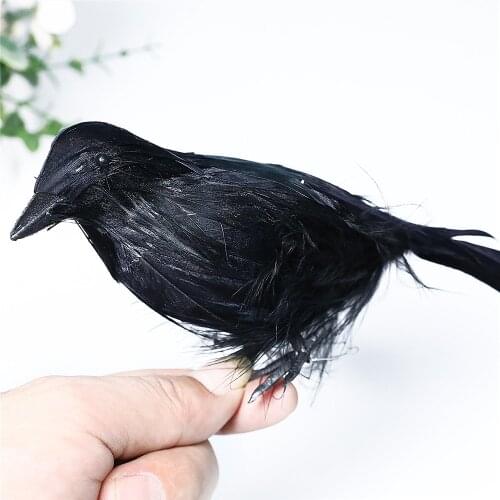 1pc Halloween Simulation Black Crow Animal Model Artificial Crow Black Bird Raven Prop Scary Decoration For Party Supplies
