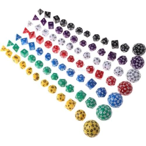 12pcs/Set Multi-sided Polyhedral Dice D4 D6 D8 D10 D12 D20 D24 D30 D60 Dungeons Dropship