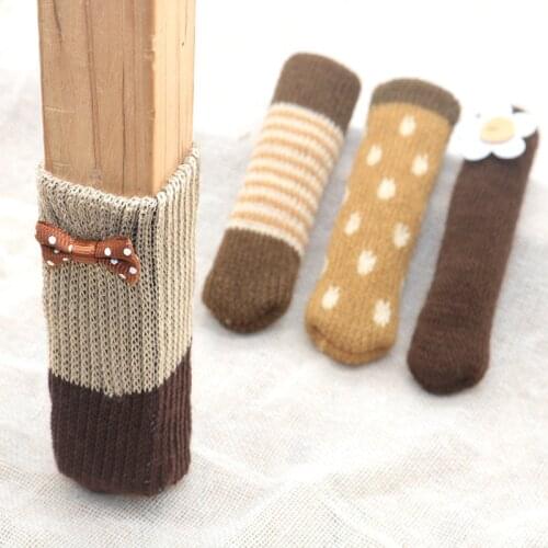 16Pcs Knitted Double Layered Chair Socks Elastic Furniture Socks Chair Leg Socks Floor Protector Reduce Noise Table Leg Pads