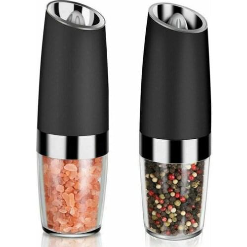2pcs Electric Salt Pepper Mill Grinder Automatic Pepper Spice Grain Mills Shaker Kitchen Electronic Grinding Tool Convenient