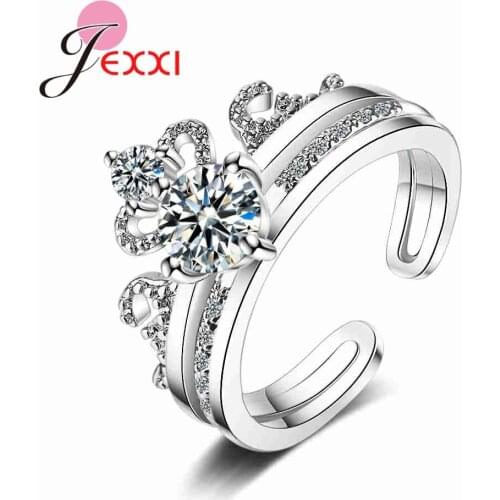 Top Quality 2pcs 925 Sterling Silver Original Gifts For Women Sisters Adjustable Party Gifts Shiny Crystal Free Shipping