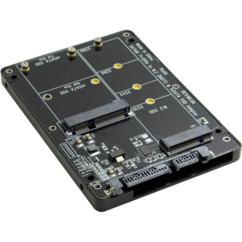 2 in 1 Combo M.2 NGFF B-key & mSATA SSD to SATA 3.0 Adapter Converter Case Enclosure