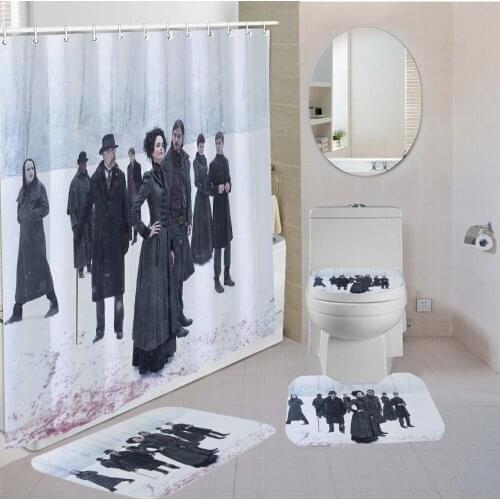 3/4 Pieces Penny Dreadful Shower Curtains Sets British Horror Story Carpet Gift Toilet Mat 3D Print Movie Bathroom Non-slip Set