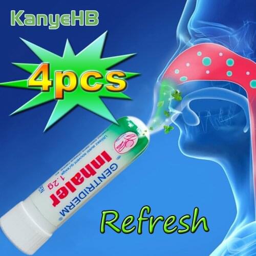 4Pcs Refresh Mint Poy Sian Nasal Inhaler Thailand Siang Mint Cylinder Rhinitis Cold Headache Congestion Relief Nose OintmentA405