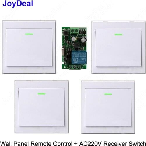 433MHz Wireless Push Button Remote Control Panel Switch AC 110V 220V Wireless Receiver For Bedroom Ceiling Led Lights Wall Lamps