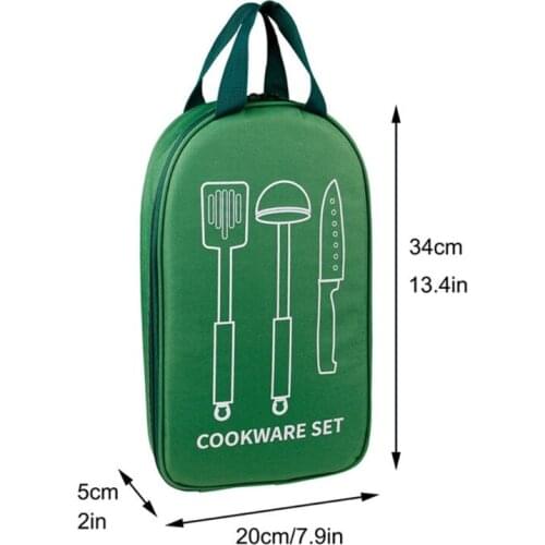 A5KC Outdoor Portable Barbecue Utensil Organizer Camping Hiking Tableware Storage Bag
