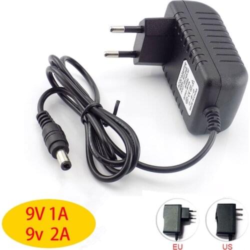 100V 240V AC to DC adaptor 9V 1A 2A 2000MA 1000ma 5.5mmx2.5mm connector Supply Charger Power Adapter EU US for TV Box router