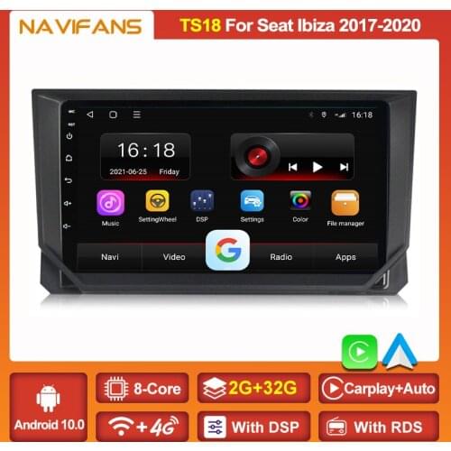 4G LTE CARPLAY Auto Android 11 Car Radio Player For Seat Ibiza 2017 - 2020 Multimedia Stereo Audio Gps Navi Automotivo DSP Frame