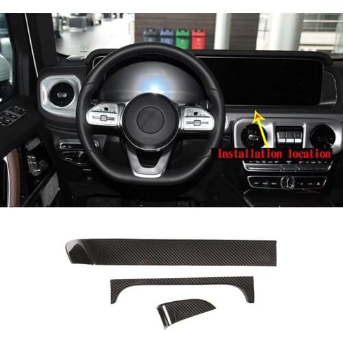 For Mercedes-Benz G-Class W463 2019-21 Car styling Real Carbon Fiber Car Display Decorative Frame Cover Stickers Car Accessories