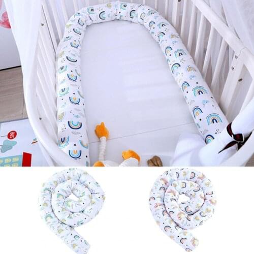 Bumper Snake Pillow Removable Rainbow Pattern Baby Bed Accessories Stylish Design Guardrail Pillow for Baby Room
