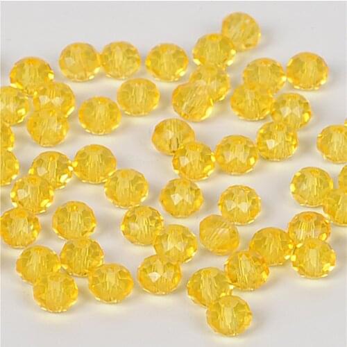 Free Shipping Wholesale Cheap 3x4mm 145pcs/ Bag Gold Yellow Rondelle Glass Beads Faceted Crystal Beads for Jewelry Making