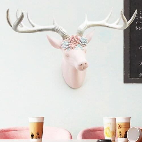 LARGE 3D DEER STATUE SCULPTURE WALL DECOR ANIMAL STATUES FIGURINE HOME DECORATION ACCESSORIES LIVING ROOM OFFICE DECORATIONS ART