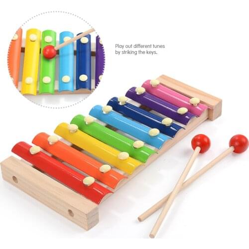 Wooden Xylophone Toys Wooden Music Instrument Montessori Children 'S Educational Early Hand Knocking Piano Gift for Kids
