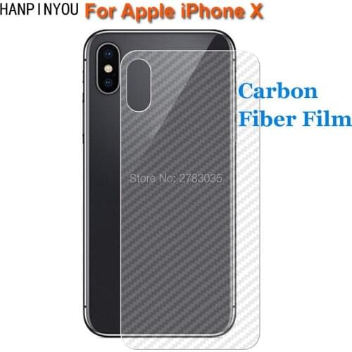 For Apple iPhone X 5.8" New Durable 3D Anti-fingerprint Transparent Carbon Fiber Back Skin Film Rear Sticker Screen Protector