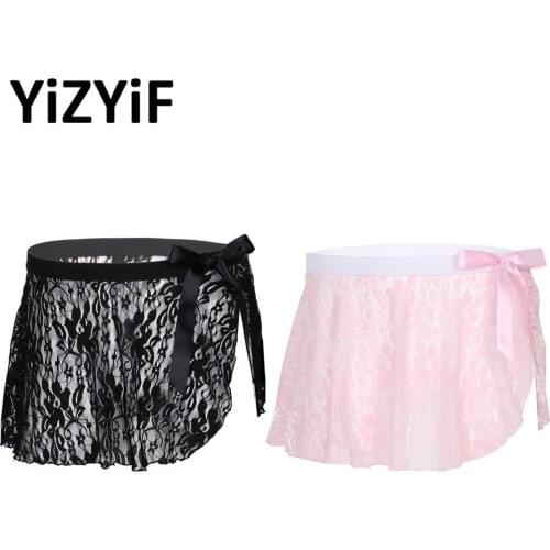Mens Adult Sheer Lace Sissy Skirts Panties Tulle Crossdressing Underwear