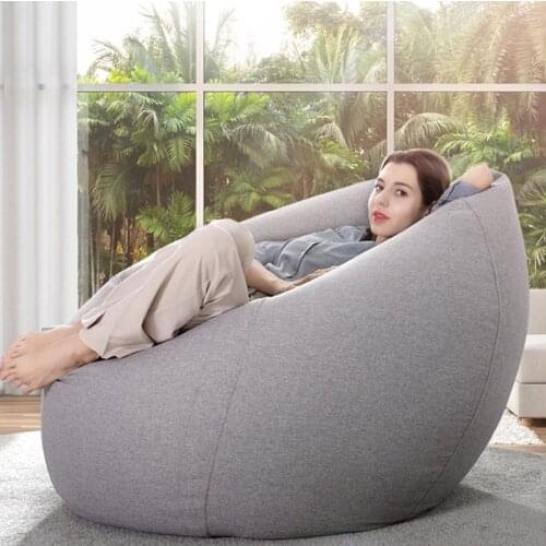Lazy Classic Bean Bag Chair Sofa Covers without Filler Linen Cloth Lounger Seat Bean Bag Pouf Puff Couch Tatami Living Room